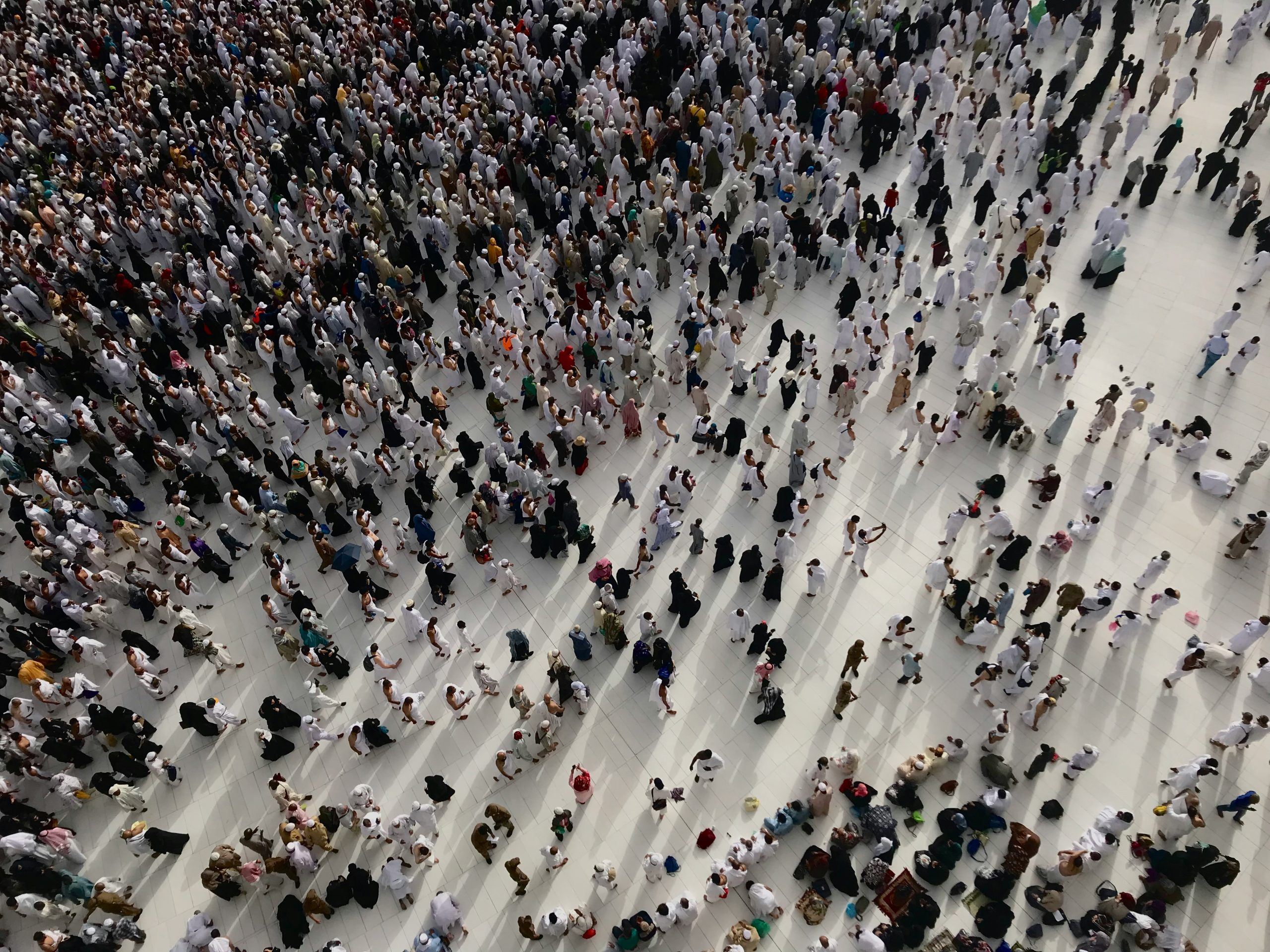 Crowd of people walking